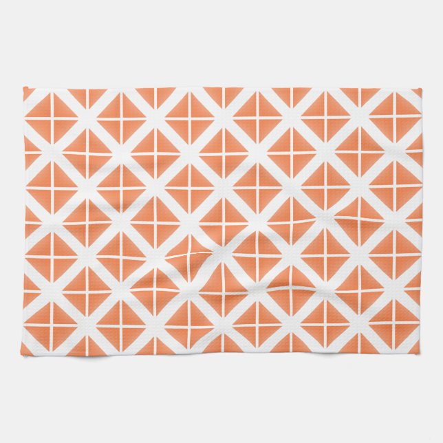 Orange Trendig Triangle Mönster Kökshandduk (Horisontell)