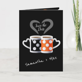 Orange + Trendiget Svart kaffekaffe Färg Spara dat Meddelande
