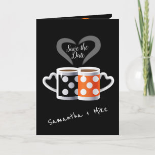 Orange + Trendiget Svart kaffekaffe Färg Spara dat Meddelande