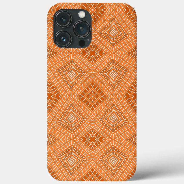 orange Tribal Diamonds African Mönster (Baksida)