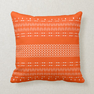 Orange Tribal Mönster Kudde