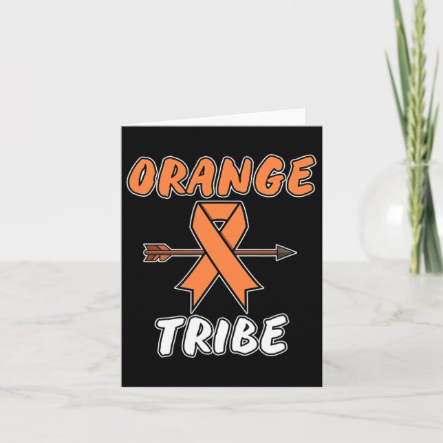 Orange Tribe Leukemia Awareness Ribbon Support Gra Kort (Framsida)