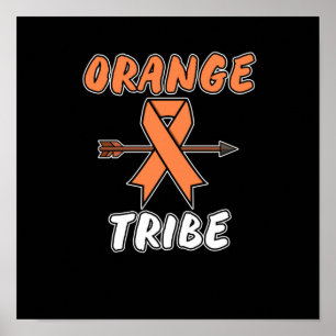 Orange Tribe Leukemia Awareness Ribbon Support Poster