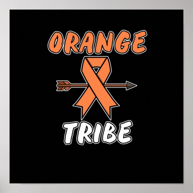 Orange Tribe Leukemia Awareness Ribbon Support Poster (Framsidan)