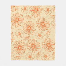 Orange Tropical Blommigt Botanical Retro Summer