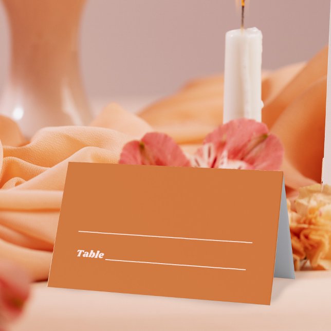 Orange Tropical Disco Bröllop Placeringskort (Skapare uppladdad)