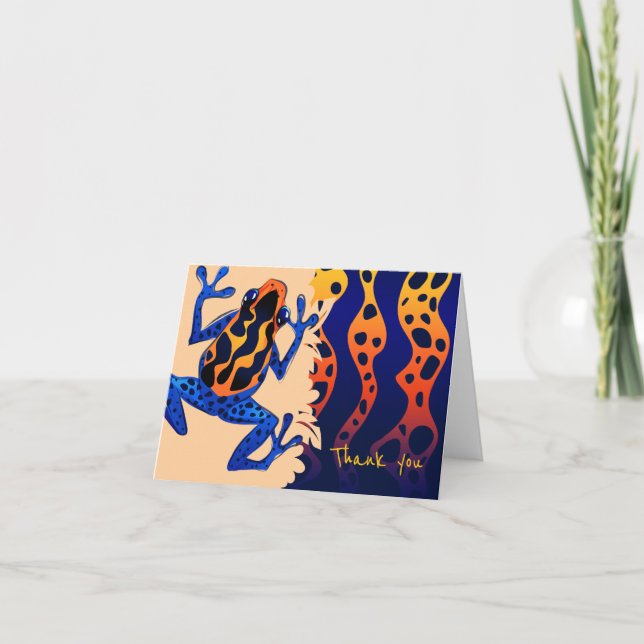 Orange Tropical Frog Tackkort - blank (Framsida)