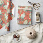 Orange Tropical Grönt Löv Presentpapper<br><div class="desc">Orange Mint Tropical Grönt Löv</div>