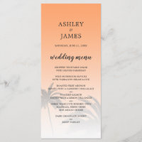 Orange Tropical Handflatan Träd Beach Wedding