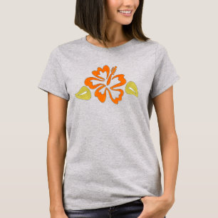 Orange Tropical Hawaiian Hibiscus Flower Blommar T Shirt