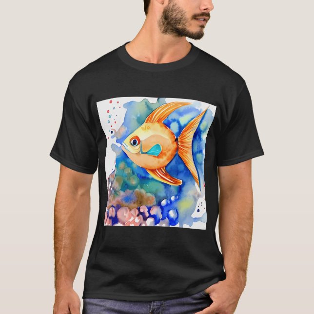 Orange tropisk fisk t shirt (Framsida)