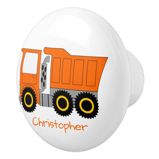 Orange Truck Design Personalised Knopp (Höger)