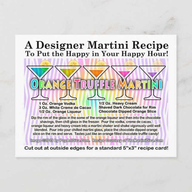 Orange Truffle Martini Cocktail Recipe-vykort Vykort (Framsida)