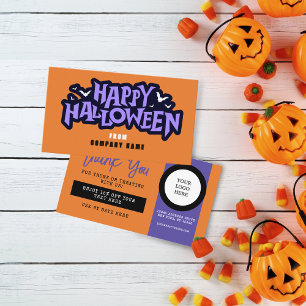 Orange Trunk eller Treat Halloween Coupon Visitkort