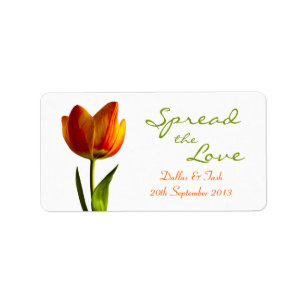 Orange Tulip Bröllop Burk Sylt Adressetikett