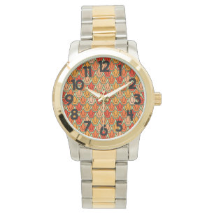 Orange Tulip Fält Armbandsur