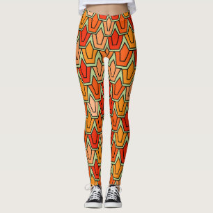 Orange Tulip Fält Leggings
