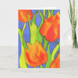 Orange Tulips Hälsning-kort Kort