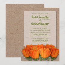 Orange Tulips on Kraft Wedding Investigations