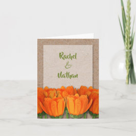 Orange Tulips på Kraft Tackkort Anteckningskort