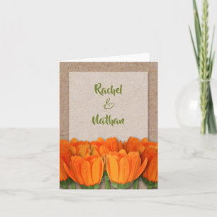 Orange Tulips på Kraft Tackkort Anteckningskort