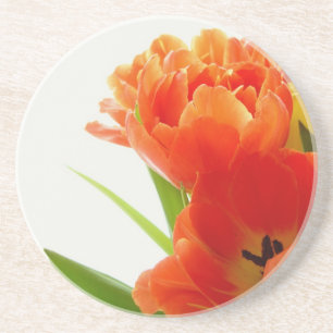 Orange Tulips Sandstone Underlägg Sandsten