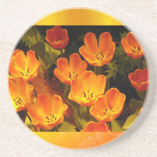 Orange Tulips Underlägg Sandsten