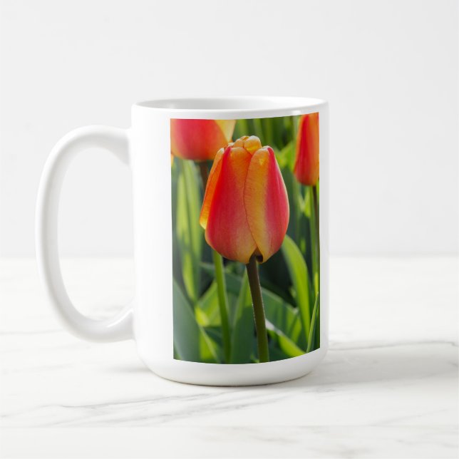 Orange Tulpan Foto Mugg (Vänster)