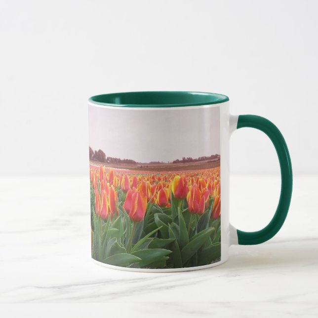 Orange tulpanblommafält & kvarn Holland Mugg (Höger)
