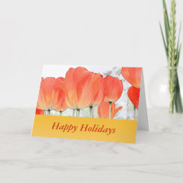 orange tulpanblommor Julhälsningar lycklig Helgkort