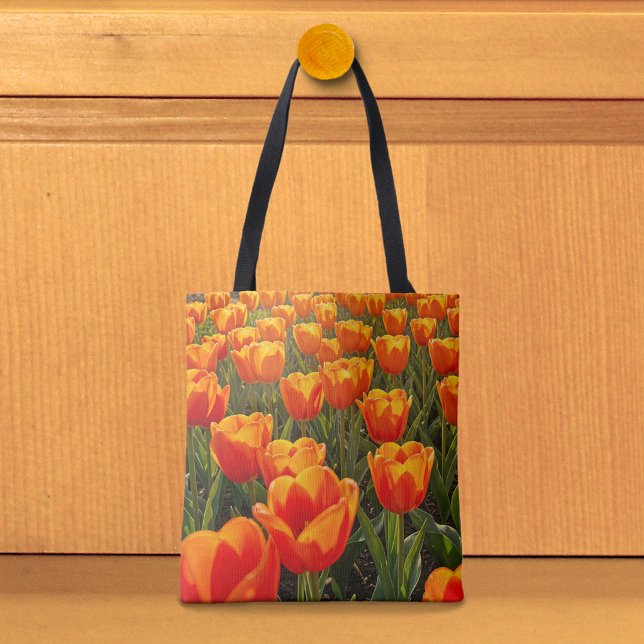 Orange Tulpaner Handväskor Tygkasse (Tote bag with orange tulips tote bag)