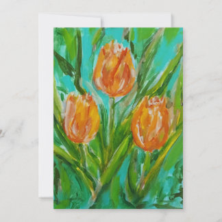 Orange Tulpaner Julkort