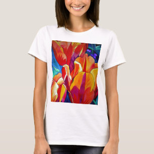 Orange Tulpanfärgning - färgmålning av konsfärger T-shirt