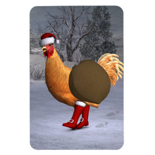 Orange Tupp Jultomten Magnet