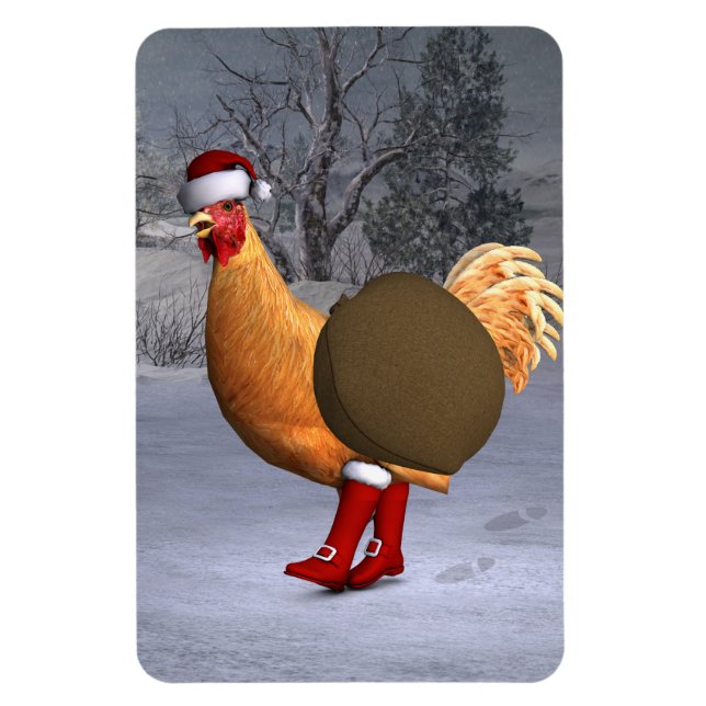 Orange Tupp Jultomten Magnet (Vertikal)