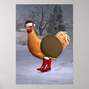 Orange Tupp Jultomten Poster