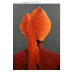 Orange Turban Hälsningskort
