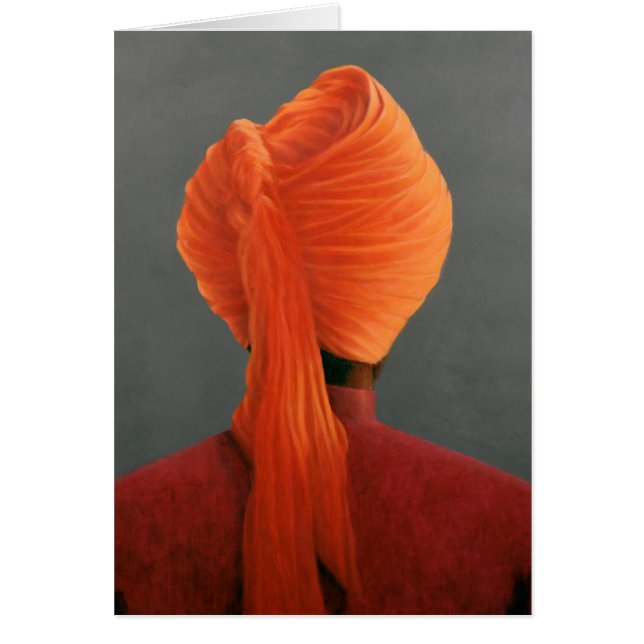 Orange Turban Hälsningskort (Framsidan)