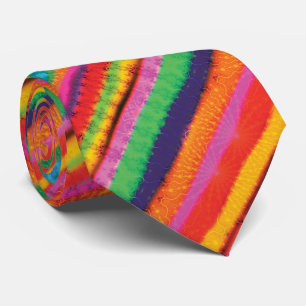 Orange Turcoise Gult Tie Dye Rand Mönster Slips
