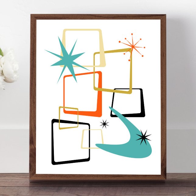 Orange Turcos Atomic Stars Boomerang Midsekel Poster (Skapare uppladdad)
