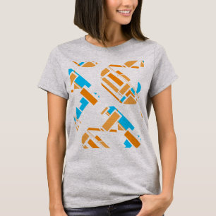 Orange Turcos Blue Diagonal Southwest Art-utseende T Shirt