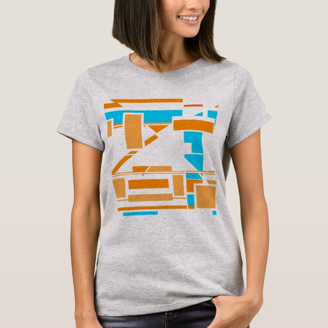 Orange Turcos Southwest Art Inspired Abstrakt T Shirt (Framsida)