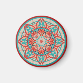 Orange & Turkos Boho Mandala Magnet