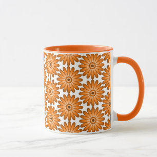 Orange tusenskönor i 70-talsstil mugg
