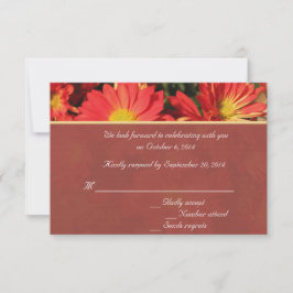 Orange tusenskönsblomma RSVP bröllop Inbjudningar