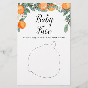 Orange Twin Baby Shower Baby Ansikte