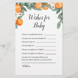 Orange Twin Baby Shower Önskemål för Baby