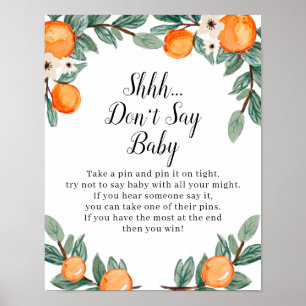 Orange Twin Baby Shower Säg inte att Baby undertec Poster