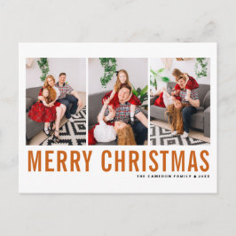 Orange Typography God jul Photo Collage Helg Vykort