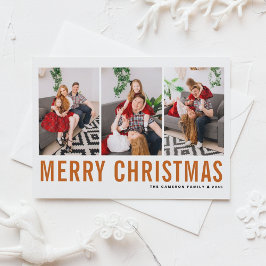Orange Typography Photo Collage God jul Julkort